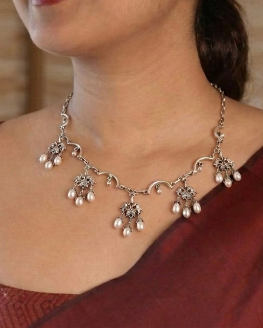 Kanika Silver Necklace - 925 Silver Jewellery Meera Jaipur