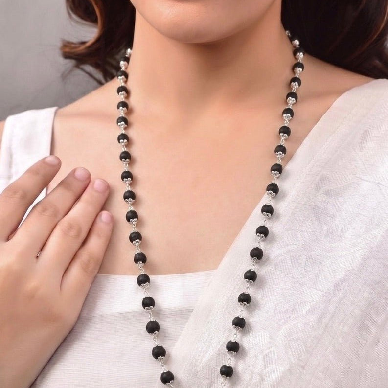 Karungali Silver Mala - 925 Silver Jewellery Meera Jaipur