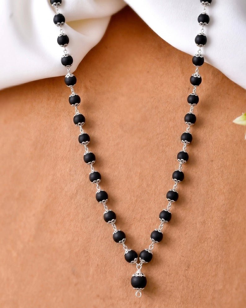 Karungali Silver Mala - 925 Silver Jewellery Meera Jaipur
