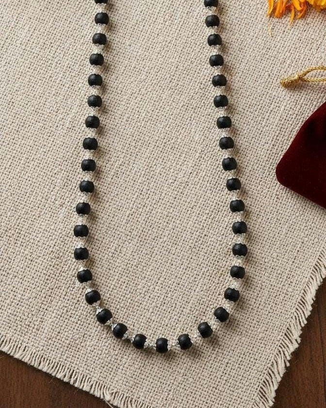 Karungali Silver Mala - 925 Silver Jewellery Meera Jaipur