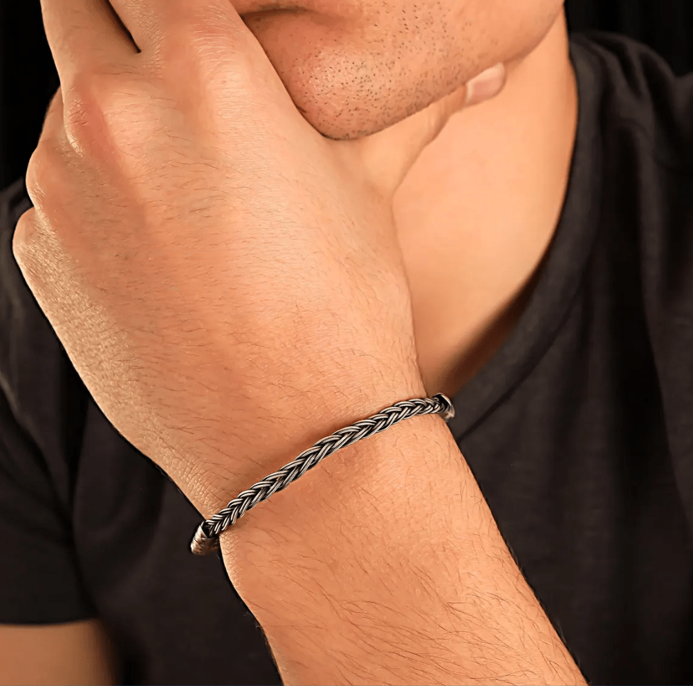 Knot braided silver bracelet - 925 Silver Jewellery Meera Jaipur