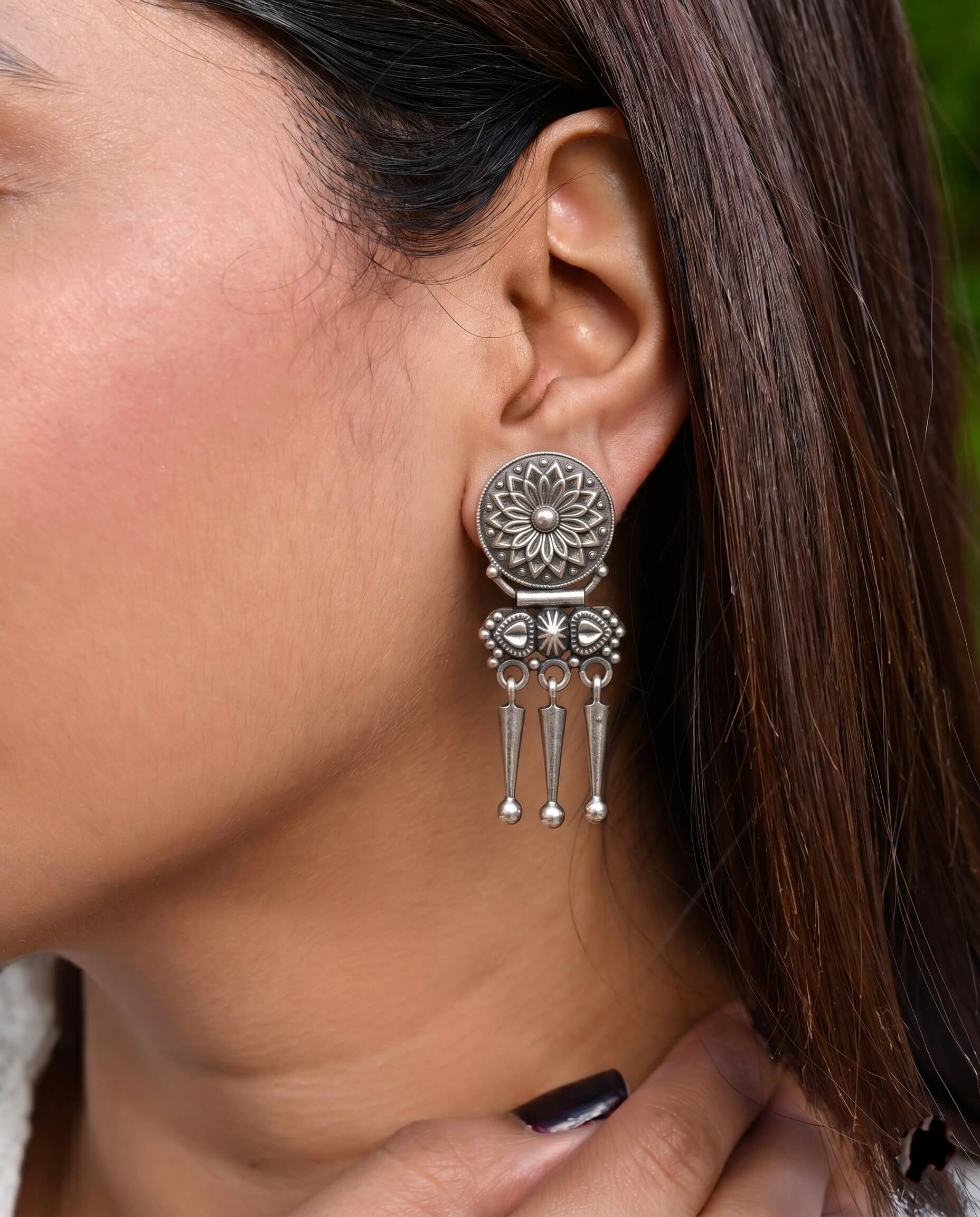 Kusum Silver Earring 929 sterling silver meera jaipur