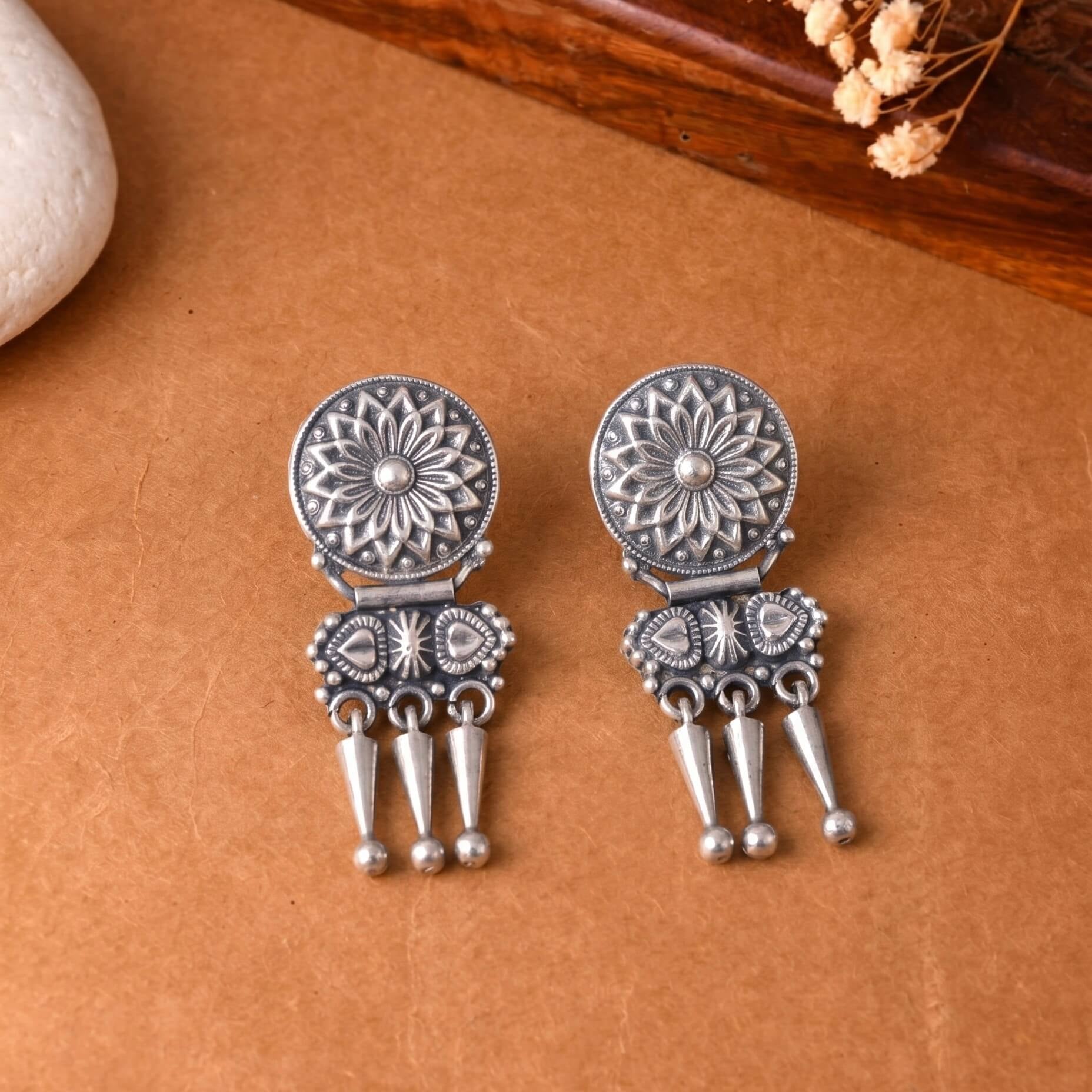 Kusum Silver Earring 929 sterling silver meera jaipur2