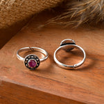 Lali cut stone silver toe ring - 925 Silver Jewellery Meera Jaipur