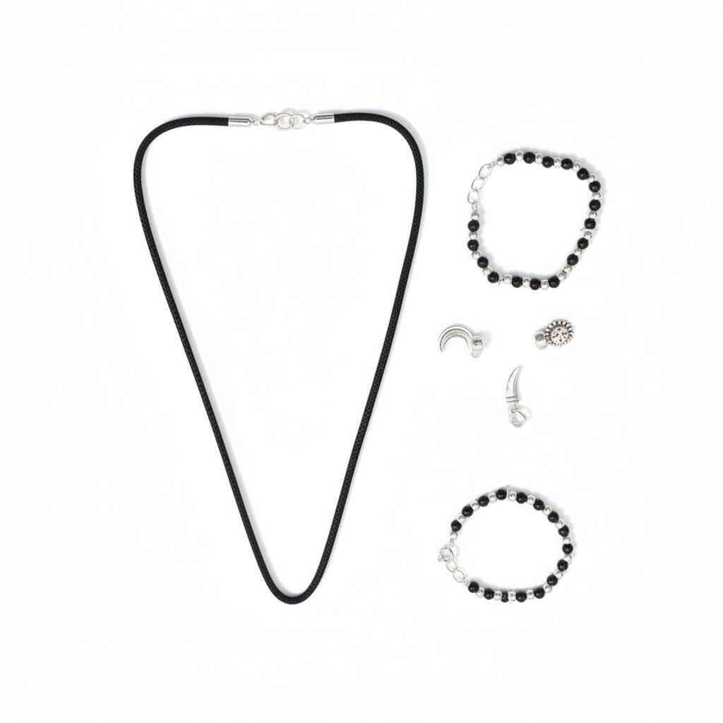 Little Star Baby Black Beads Combo Gift Set - 925 Silver Jewellery Meera Jaipur
