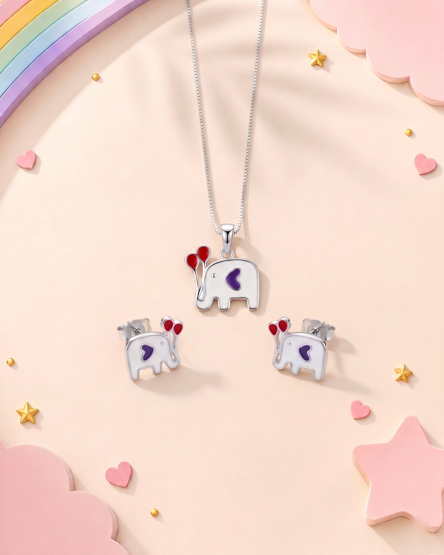 Lucky Elephant Set 925 sterling silver meera jaipur