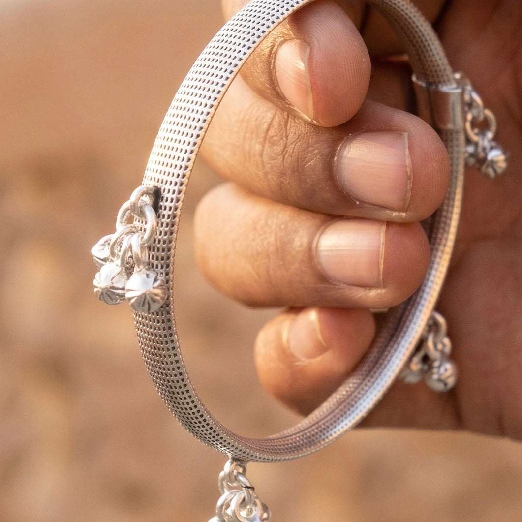Radhika ghungroo silver bangle