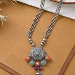 Mandala Silver Necklace 925 sterling silver meera jaipur 1