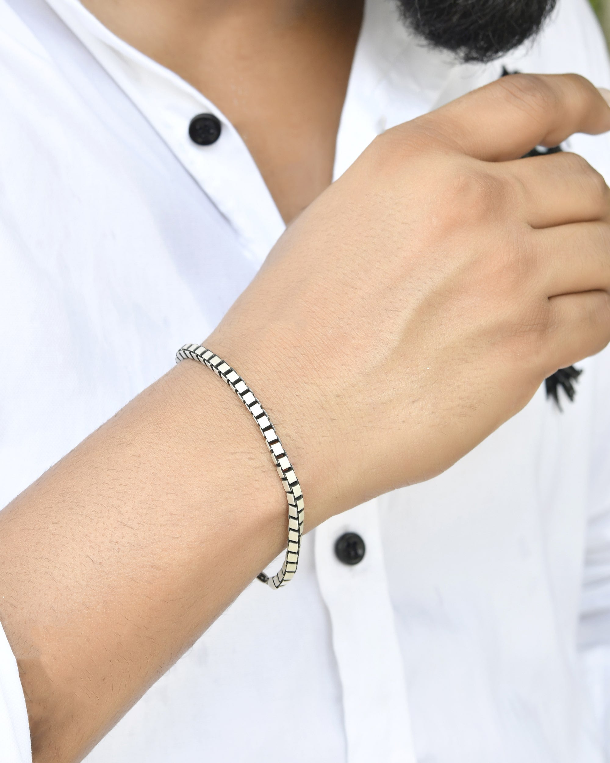 Mani Mens silver bracelet - 925 Silver Jewellery Meera Jaipur