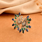 Mayoor Enamel Silver Ring - 925 Silver Jewellery Meera Jaipur