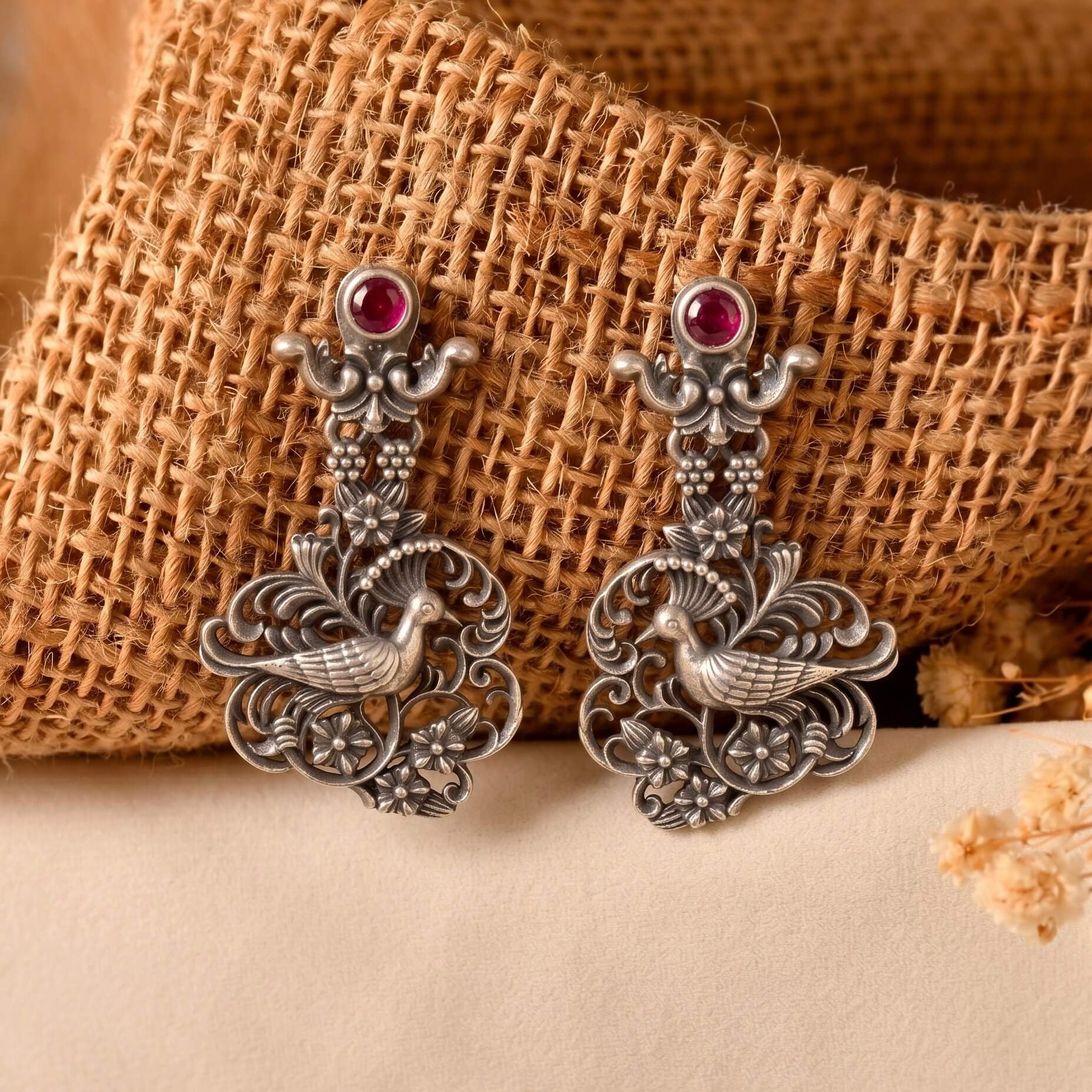 Mayura Silver Earring 932 sterling silver meera jaipur1