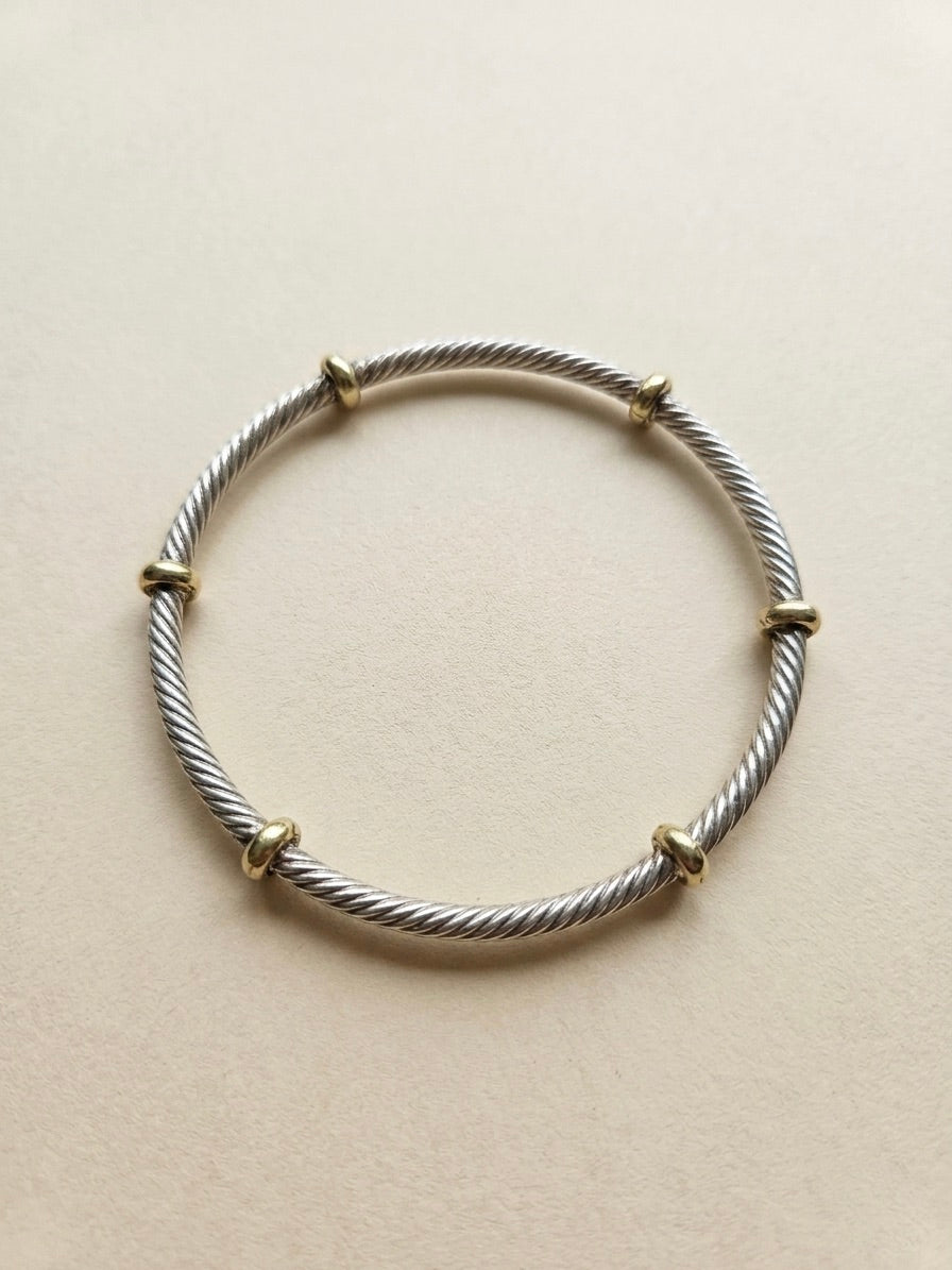 Menka Dual tone Silver Bangle Chudi - 925 Silver Jewellery Meera Jaipur