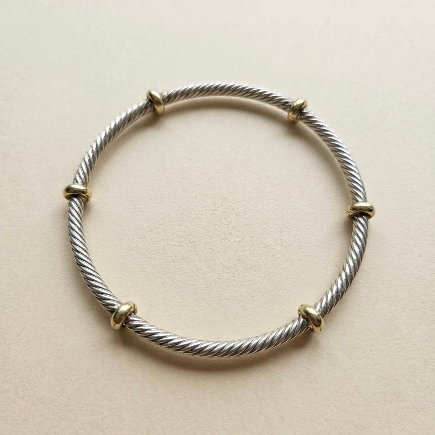 Menka Dual tone Silver Bangle Chudi - 925 Silver Jewellery Meera Jaipur