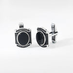 Mens Black Spinal Silver Cuff Link - 925 Silver Jewellery Meera Jaipur