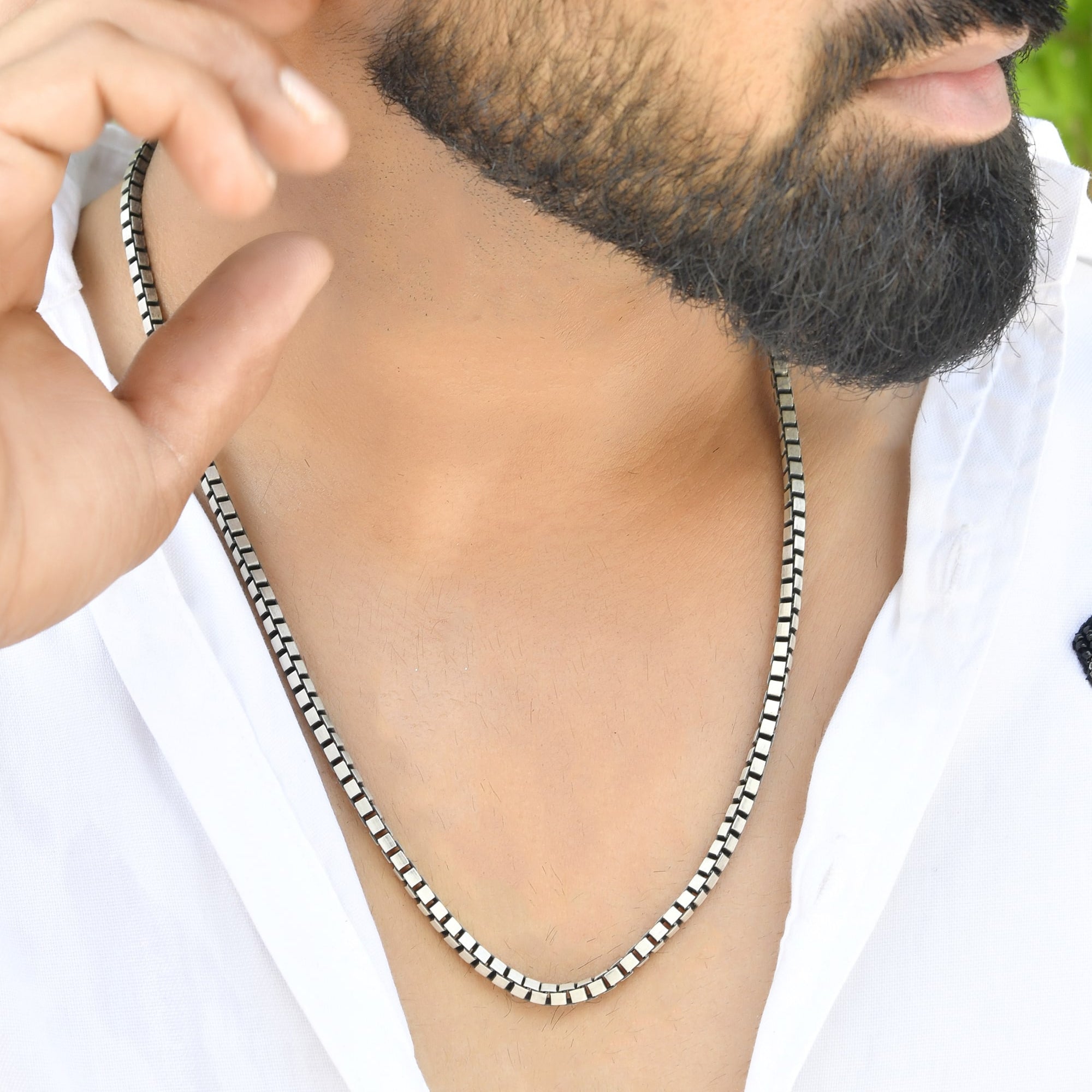 Mens Italian Silver Chain - 925 Silver Jewellery Meera Jaipur