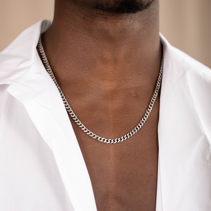 Mens silver cuban chain - 925 Silver Jewellery Meera Jaipur