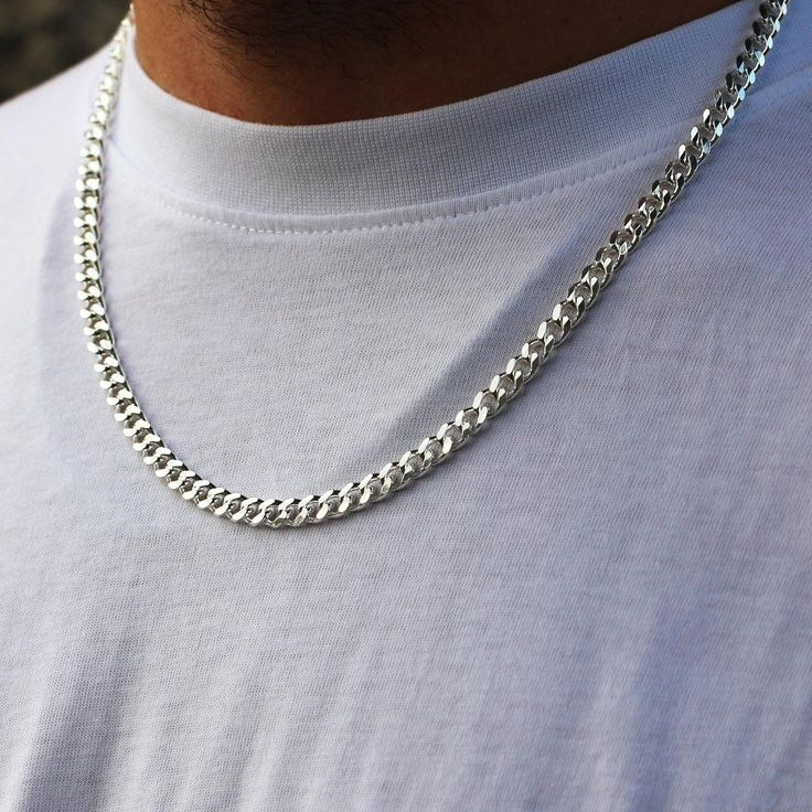 Mens silver cuban chain - 925 Silver Jewellery Meera Jaipur