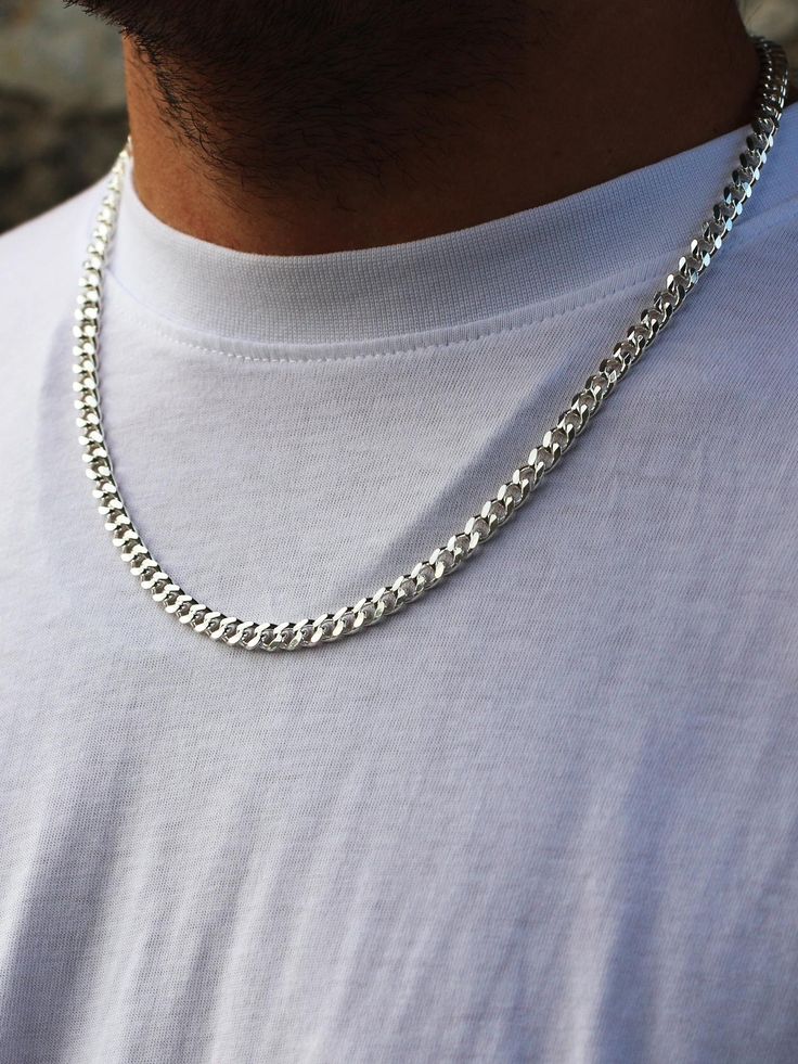 Mens silver cuban chain - 925 Silver Jewellery Meera Jaipur