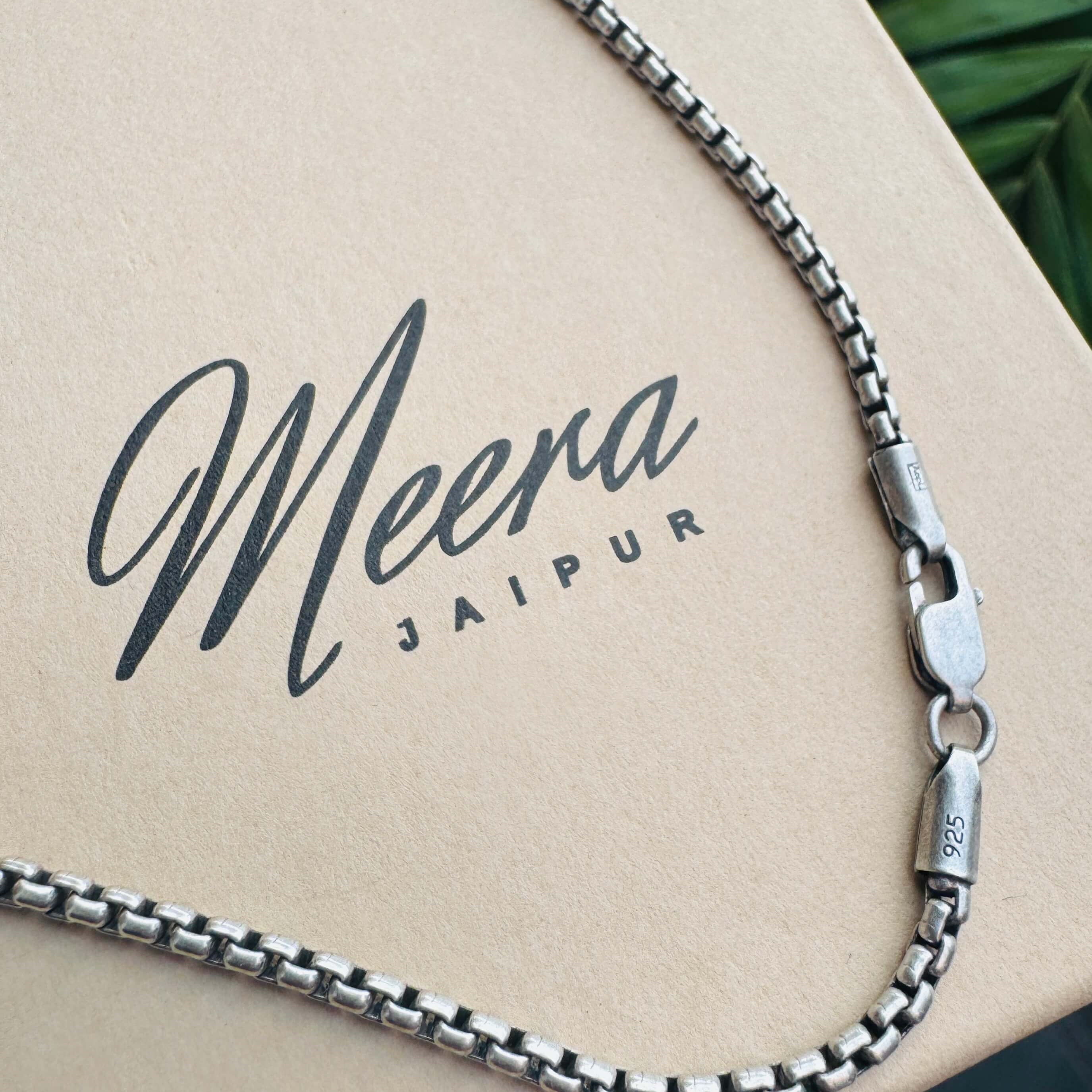Mens sterling silver box chain - 925 Silver Jewellery Meera Jaipur