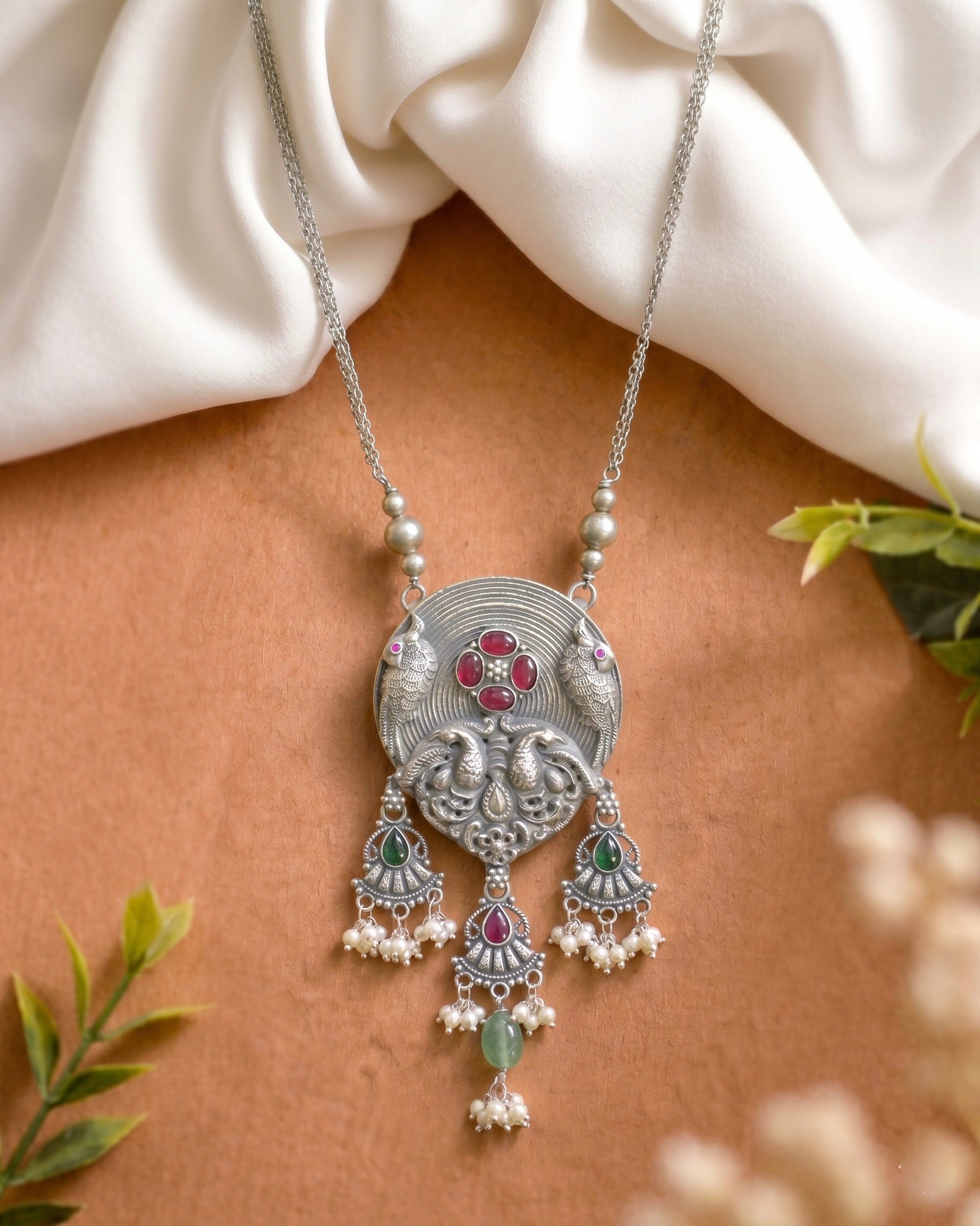 Mor Necklace 925 sterling silver meera jaipur1