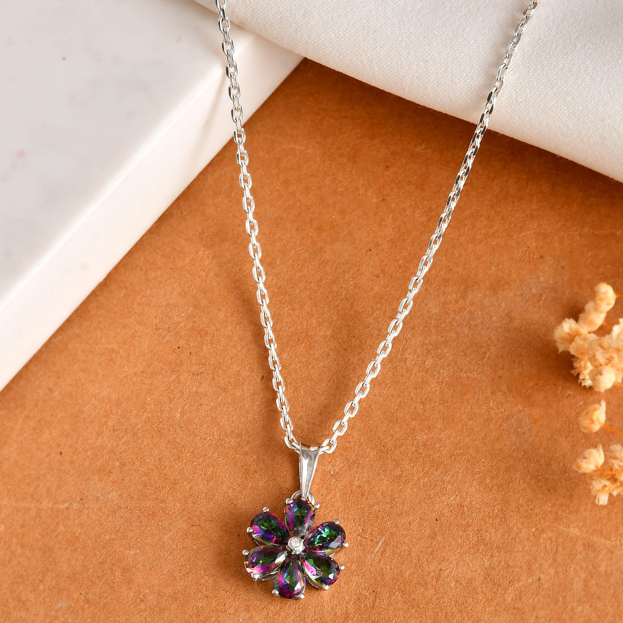 Mystic Petal Pendant - 925 Silver Jewellery Meera Jaipur