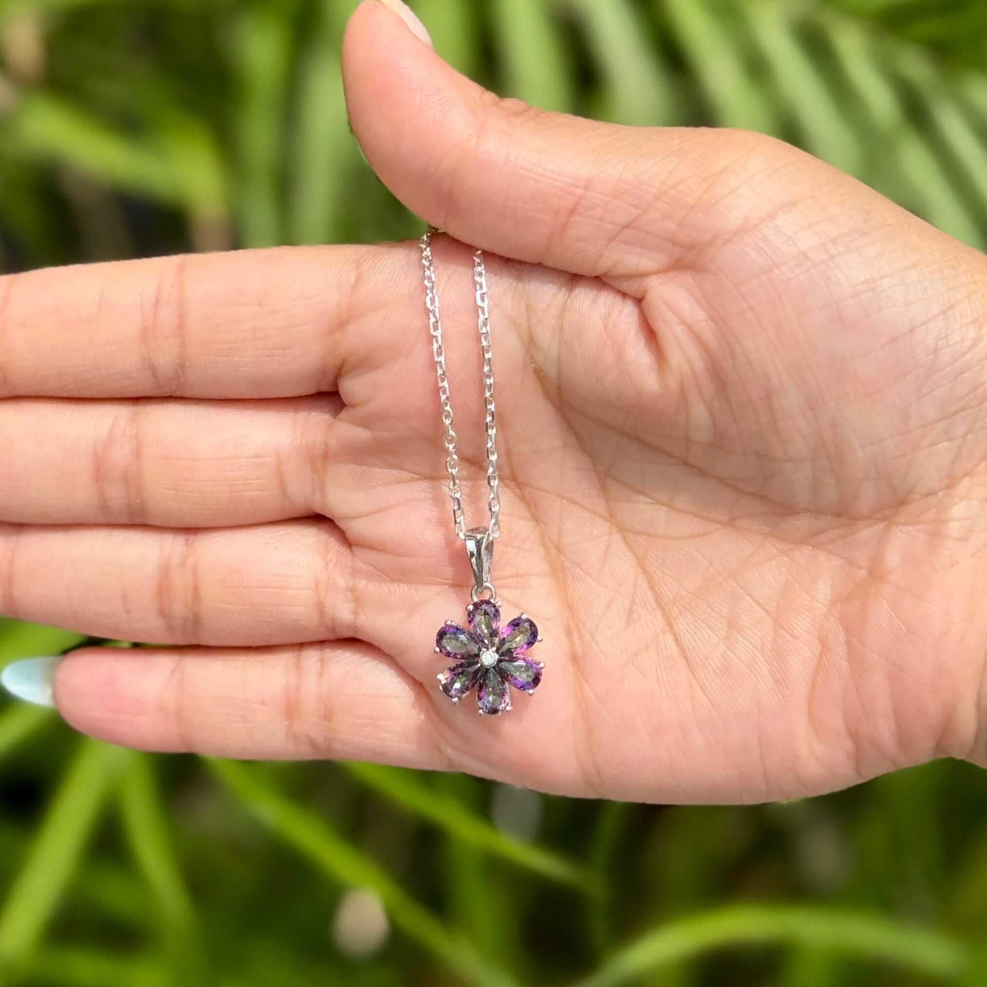 Mystic Petal Pendant - 925 Silver Jewellery Meera Jaipur