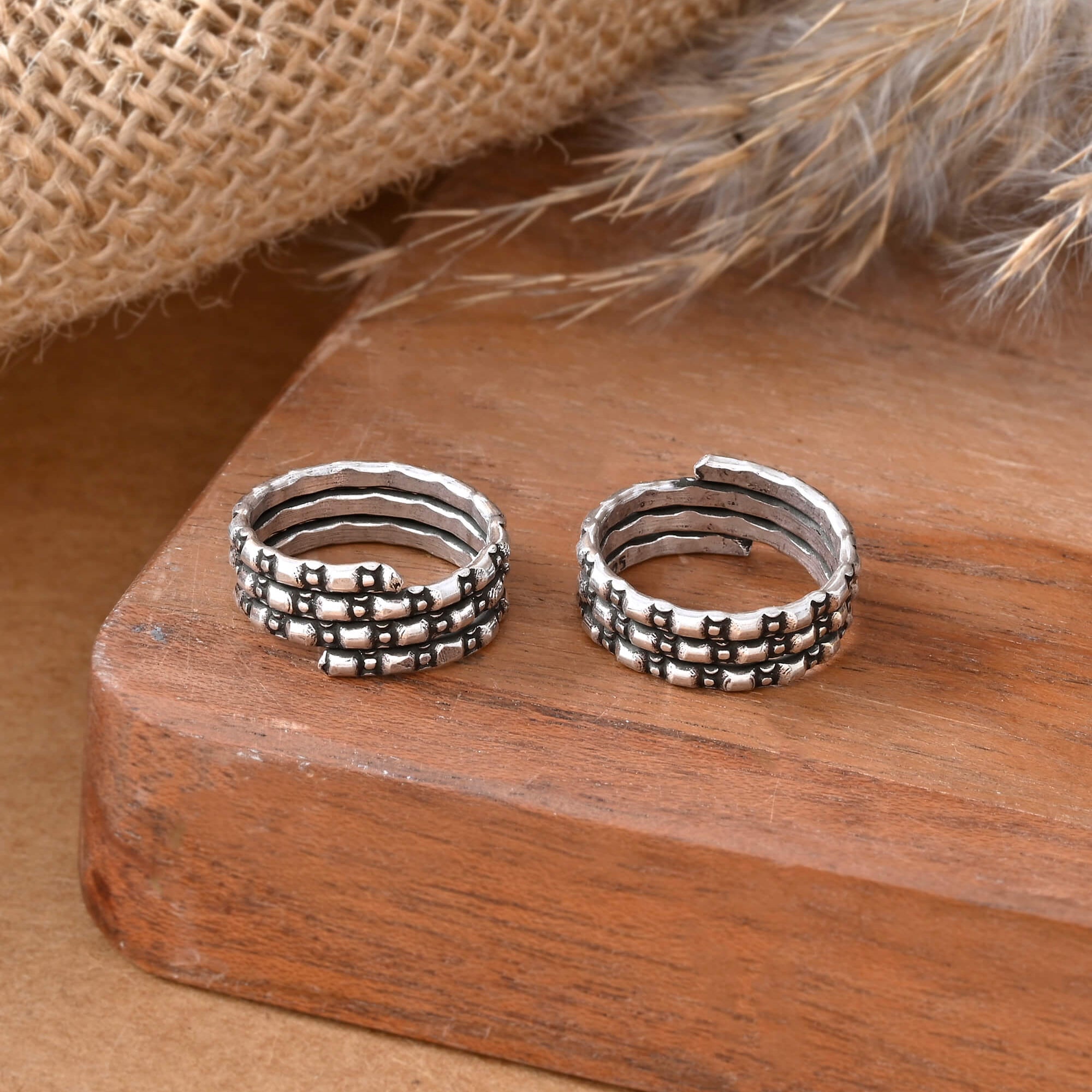 Naaz Triple Band Toe Ring - 925 Silver Jewellery Meera Jaipur