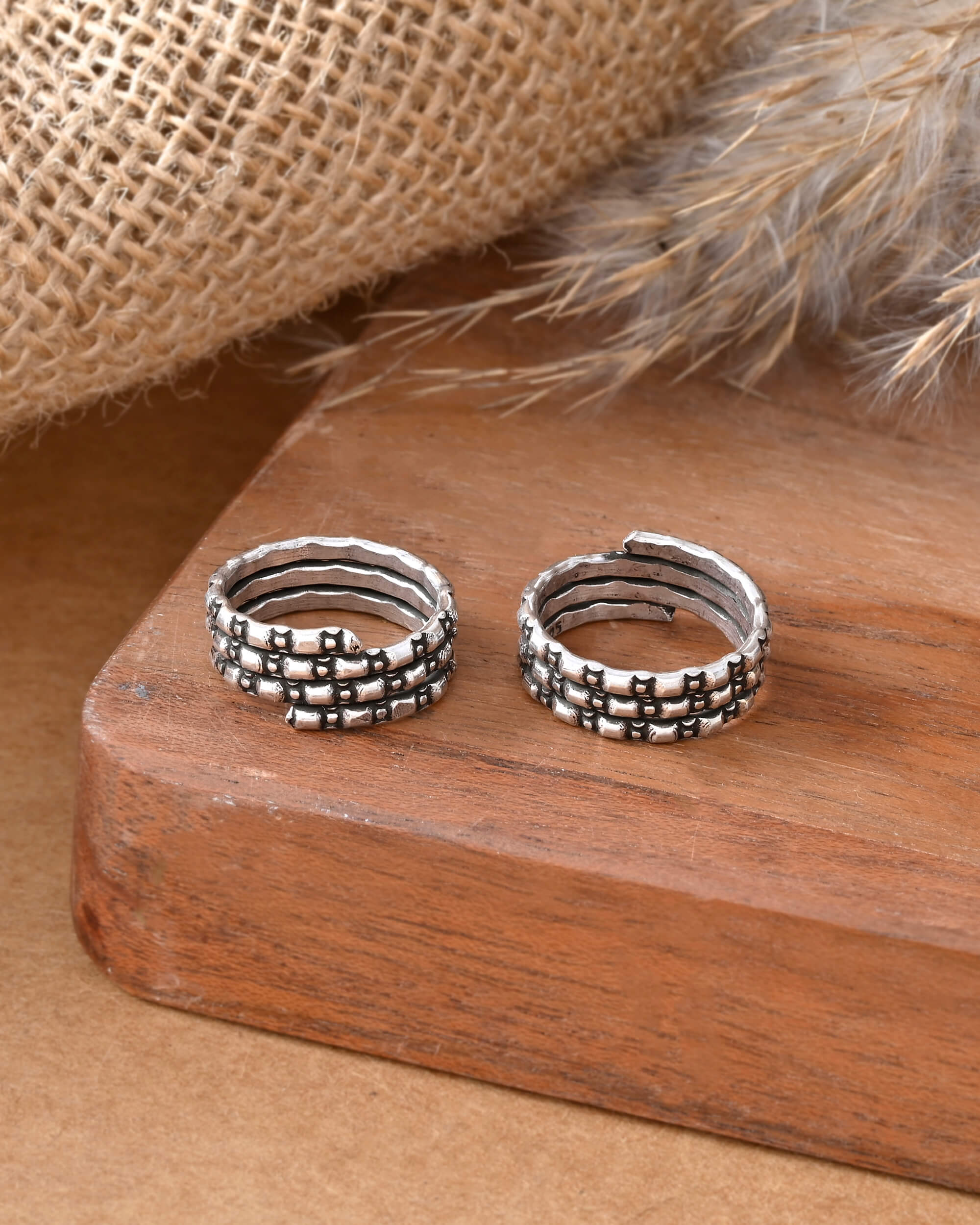 Naaz Triple Band Toe Ring - 925 Silver Jewellery Meera Jaipur