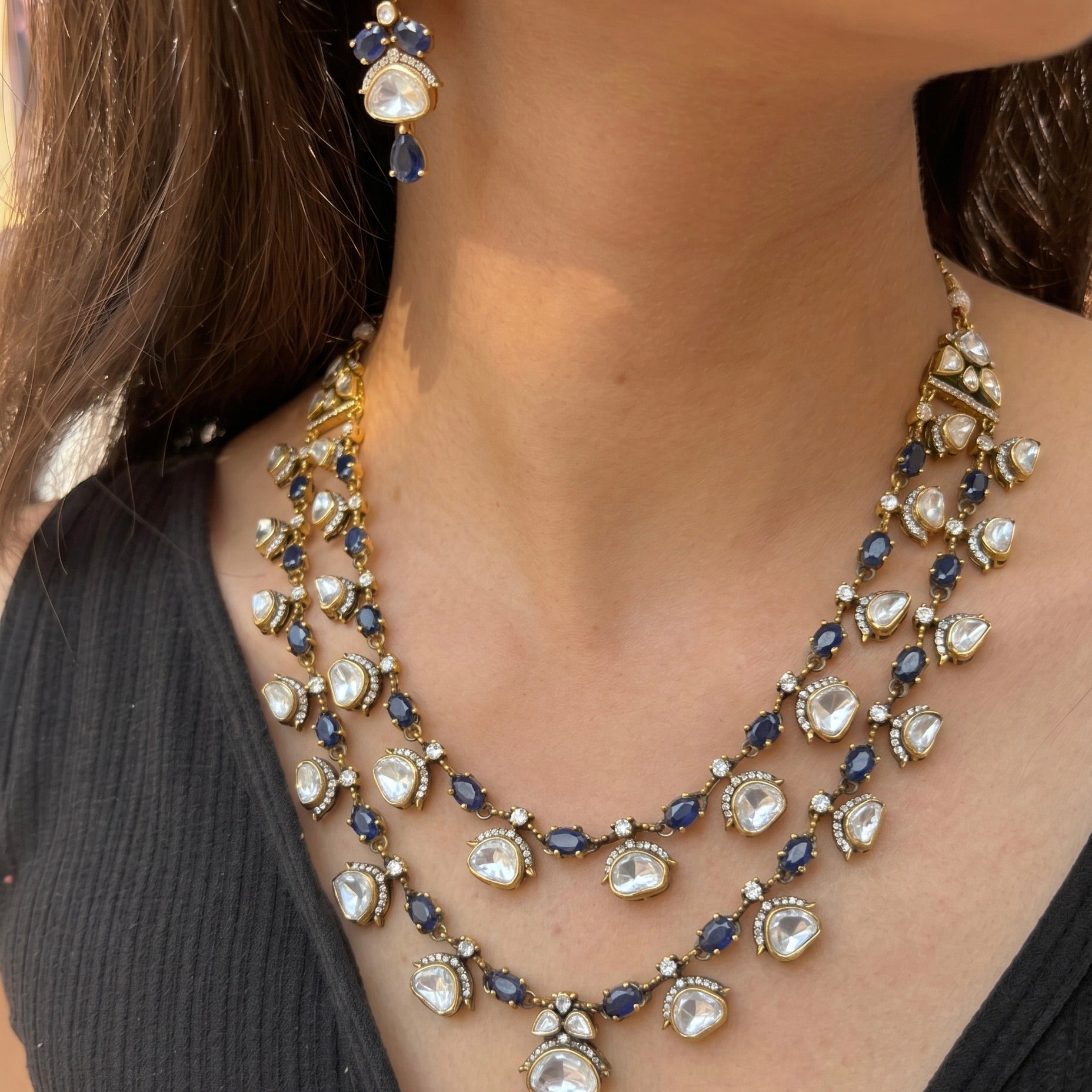 Neel Silver Necklace Set 925 sterling silver meera jaipur