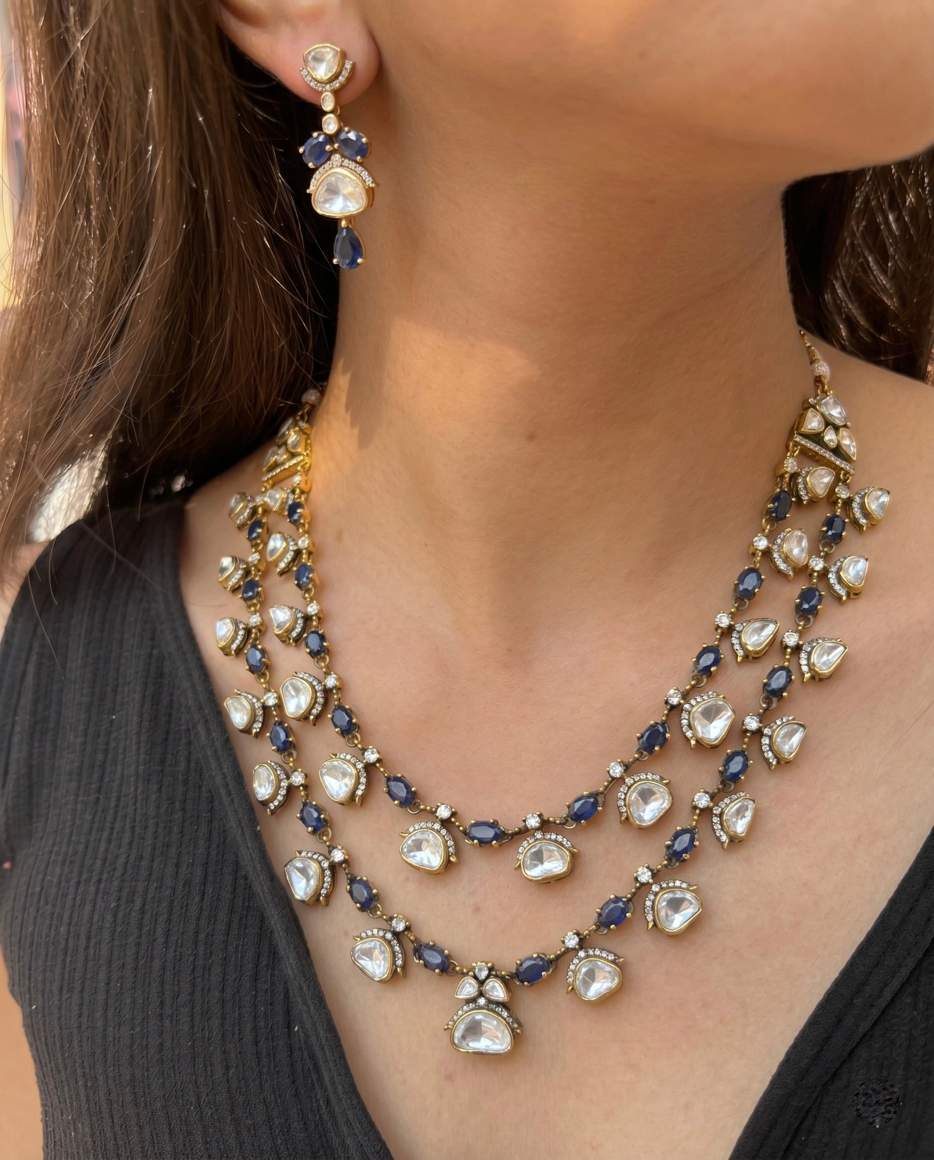 Neel Silver Necklace Set 925 sterling silver meera jaipur