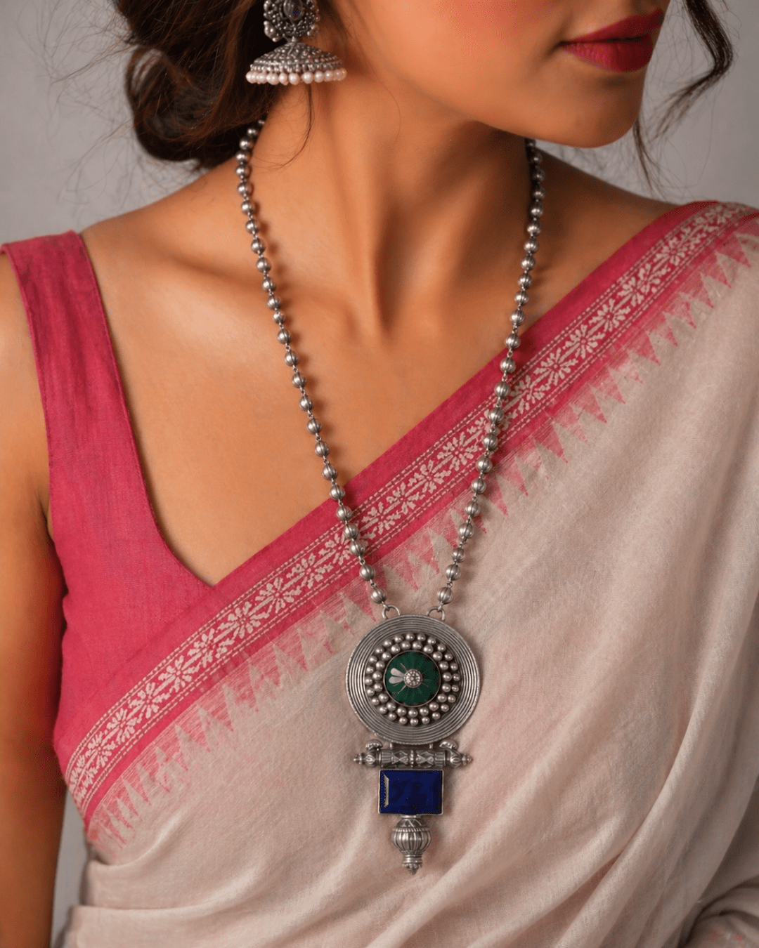 Neelam Necklace 925 sterling silver meera jaipur