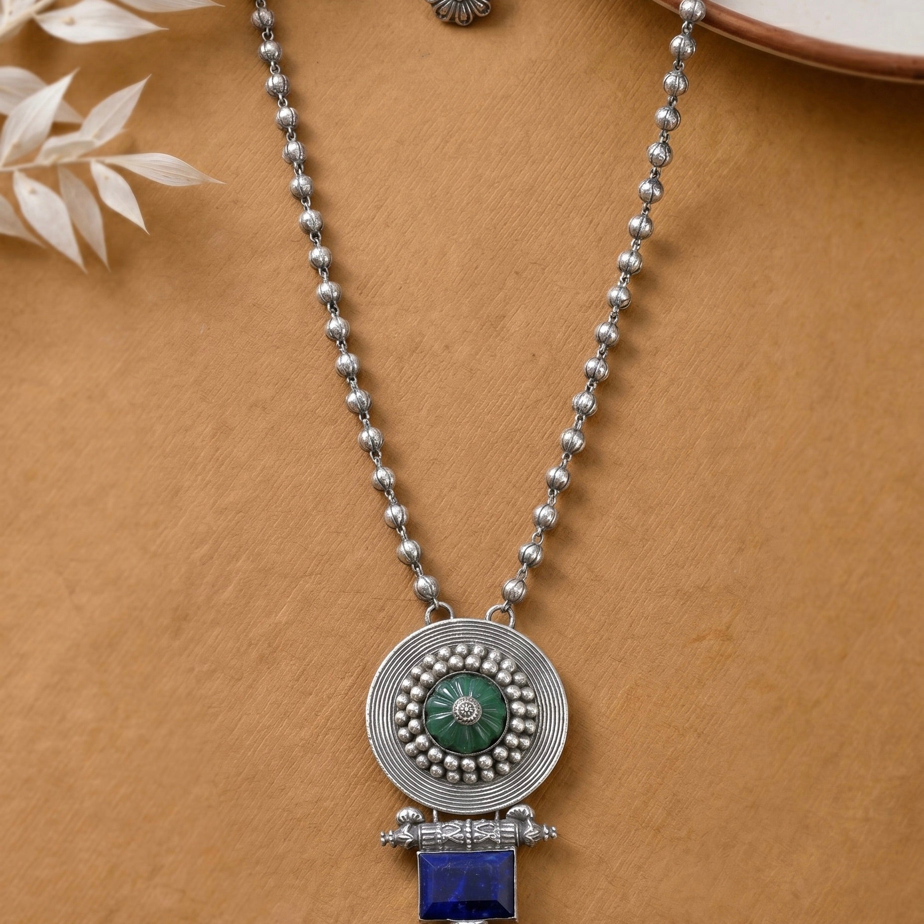 Neelam Necklace 925 sterling silver meera jaipur 1