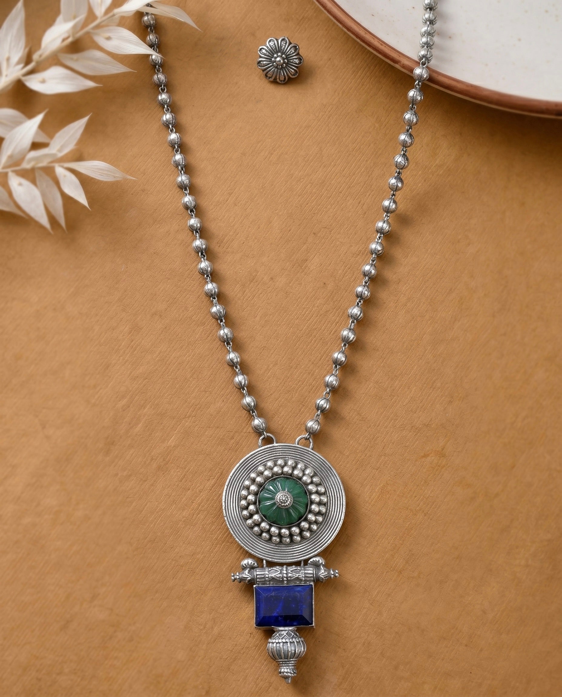 Neelam Necklace 925 sterling silver meera jaipur 1