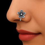 Silver nose pins combo of 4