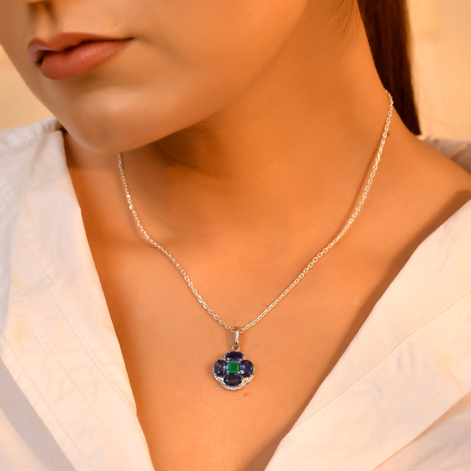 Ocean Crown Pendant - 925 Silver Jewellery Meera Jaipur