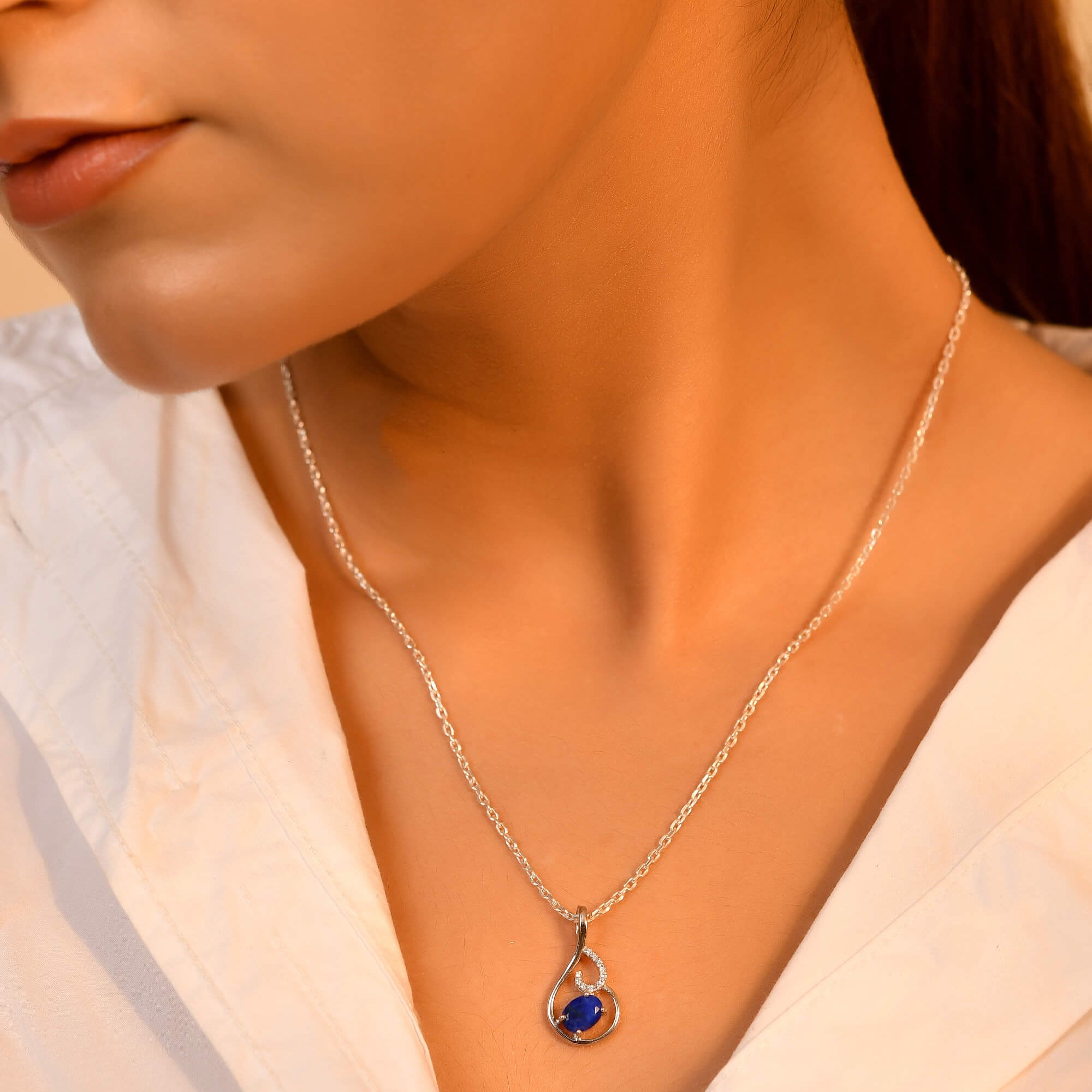 Ocean Curl Pendant - 925 Silver Jewellery Meera Jaipur