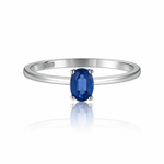 Oval Kynite silver ring - 925 Silver Jewellery Meera Jaipur