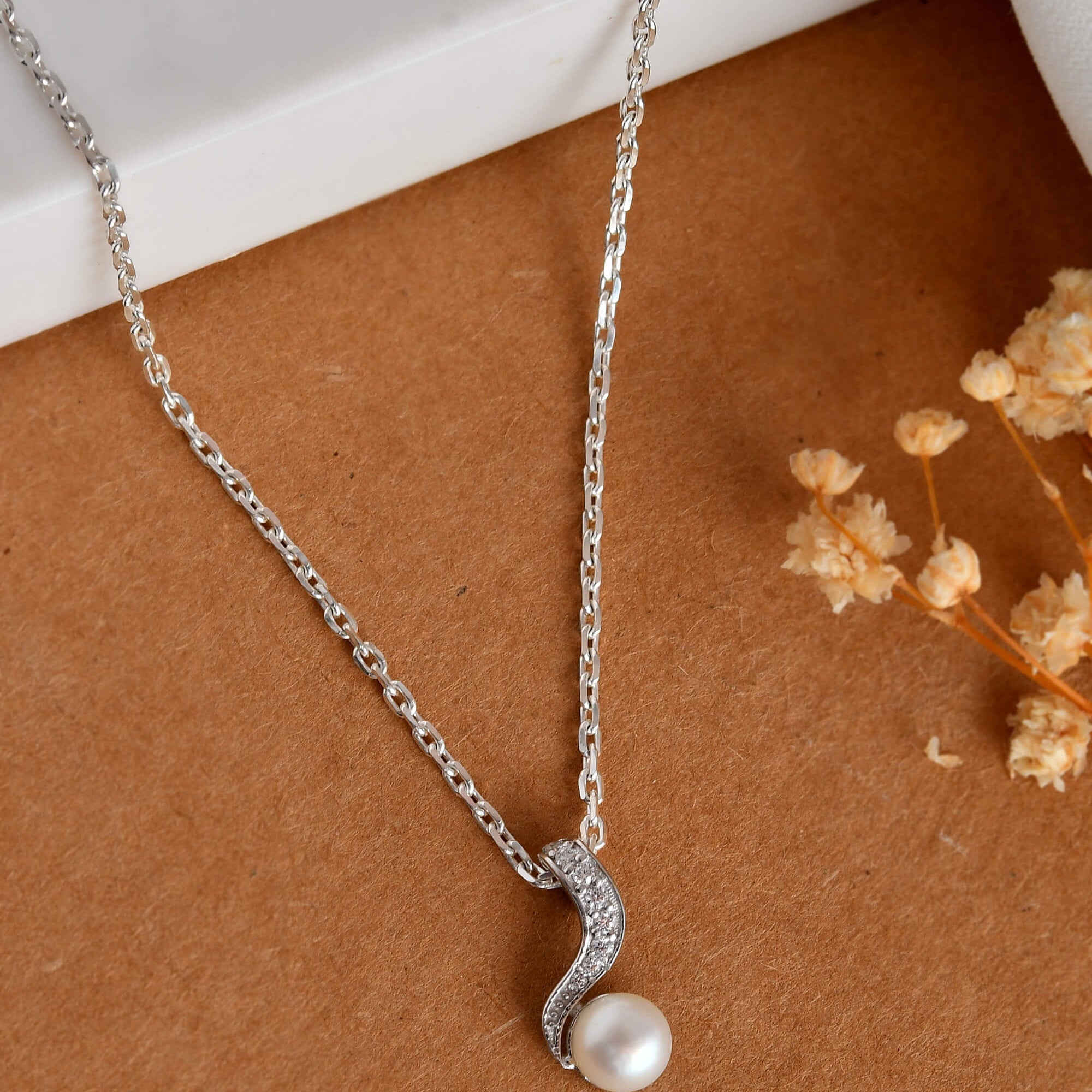 Pearl Wave Pendant - 925 Silver Jewellery Meera Jaipur