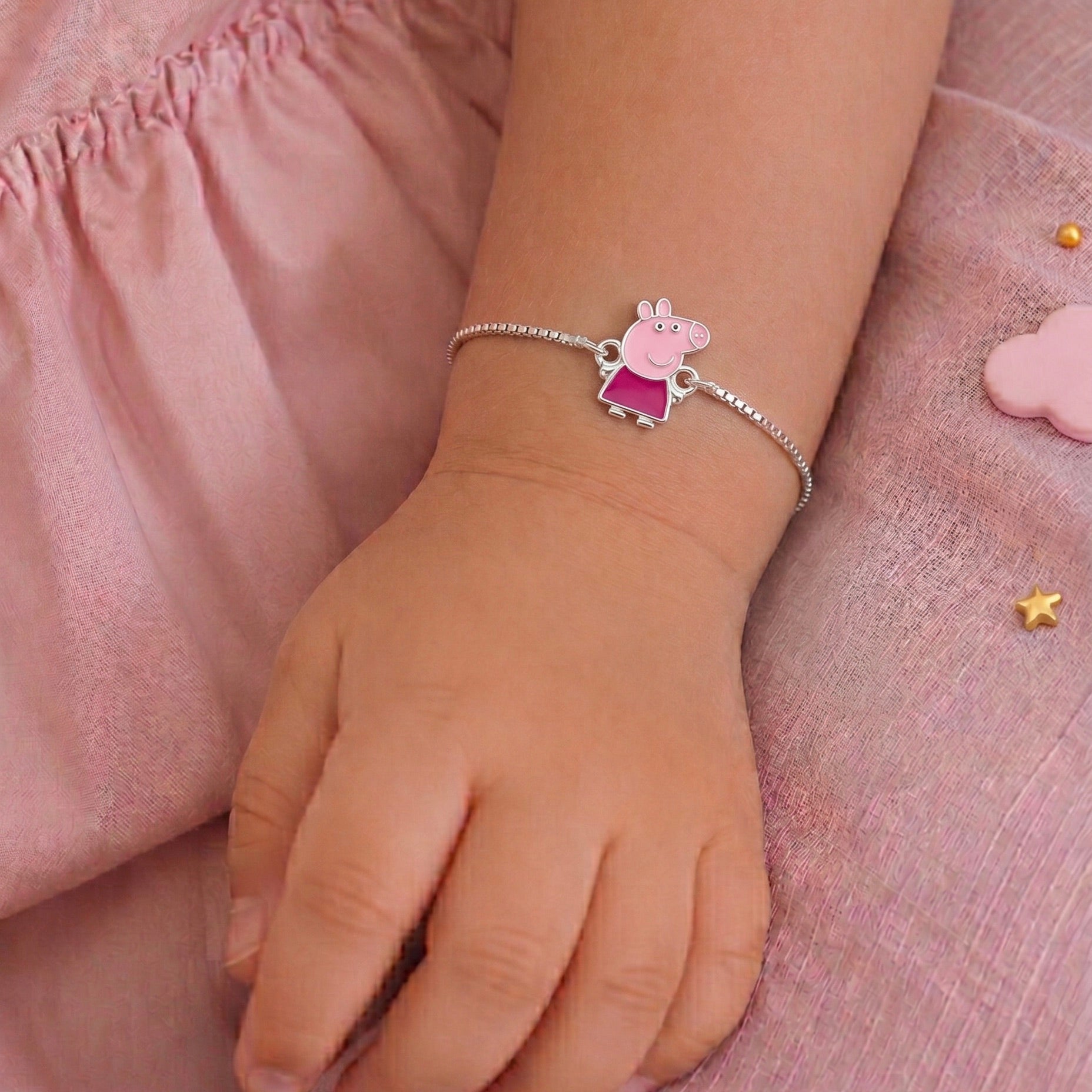 Peppa Pig Silver Bracelet 925 sterling silver meera jaipur
