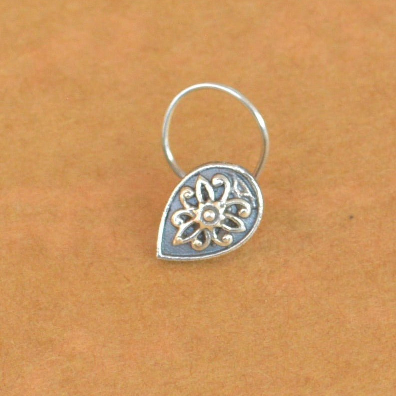 Petal Nose Pin - 925 Silver Jewellery Meera Jaipur
