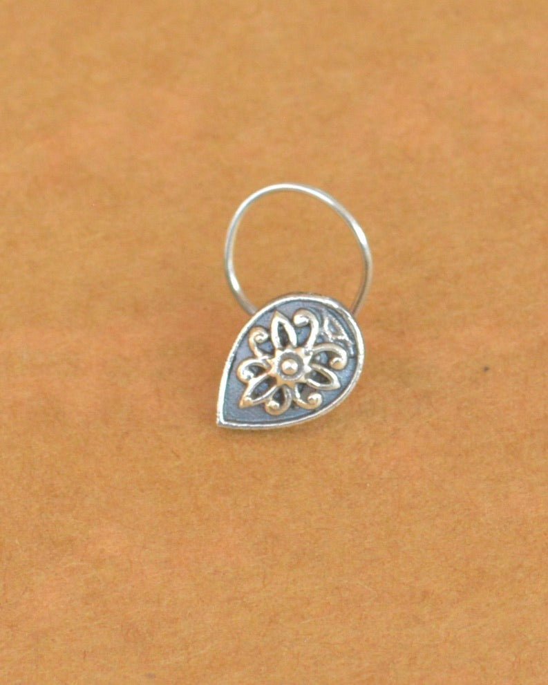 Petal Nose Pin - 925 Silver Jewellery Meera Jaipur