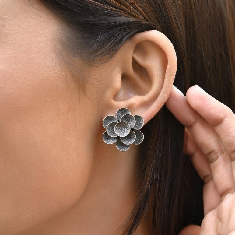 Petal Silver Earrings 925 sterling silver meera jaipur
