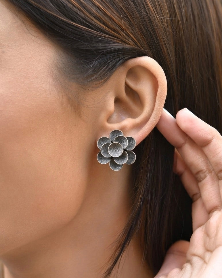 Petal Silver Earrings 925 sterling silver meera jaipur