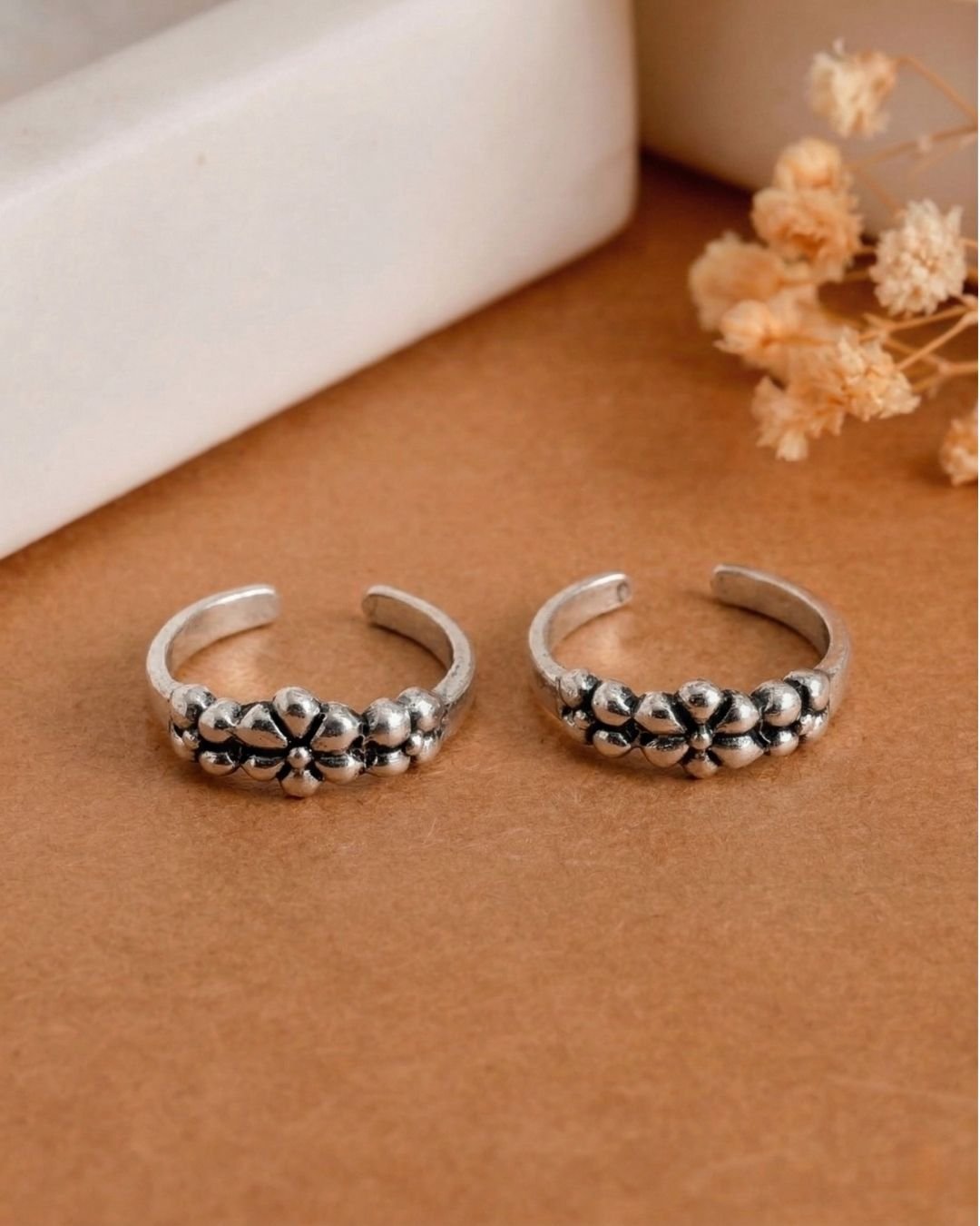 Phool Cluster Toe Ring 925 sterling silver - meera jaipur