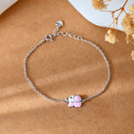 Pink Elephant baby silver bracelet - 925 Silver Jewellery Meera Jaipur