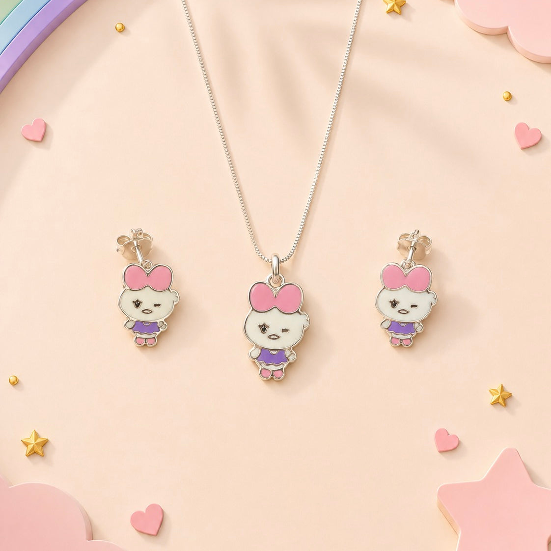 Pretty in Pink Doll Set 925 sterling silver meera jaipur 
