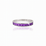 Princes cut amethyst silver ring - 925 Silver Jewellery Meera Jaipur