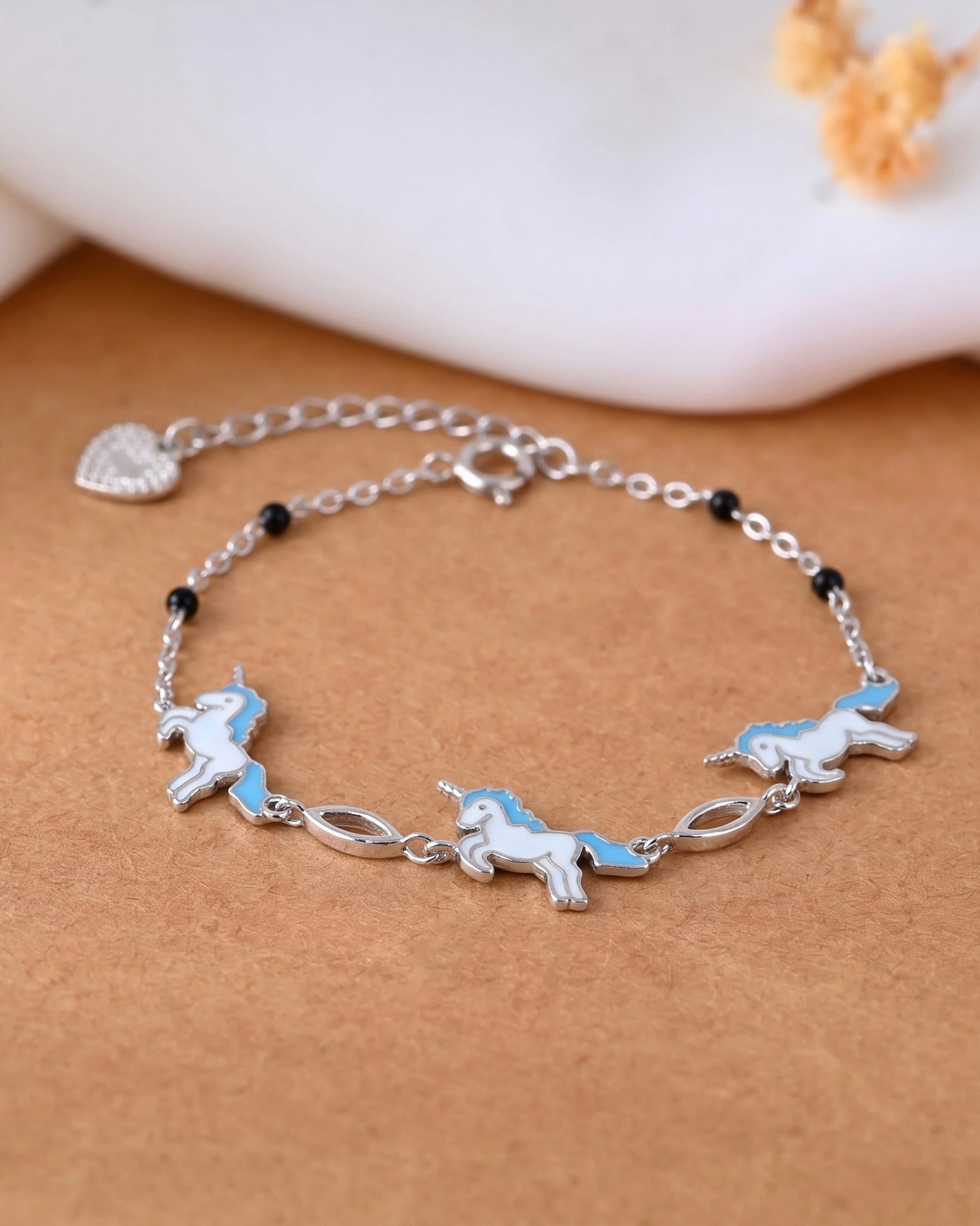 Protective Unicorn Charm Bracelet 925 sterling silver meera jaipur