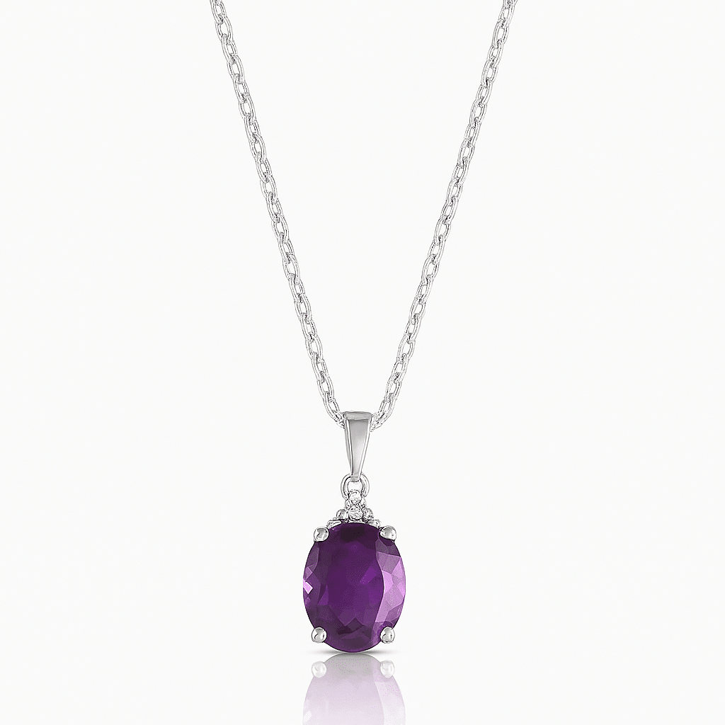 Purple Allure Pendant - 925 Silver Jewellery Meera Jaipur