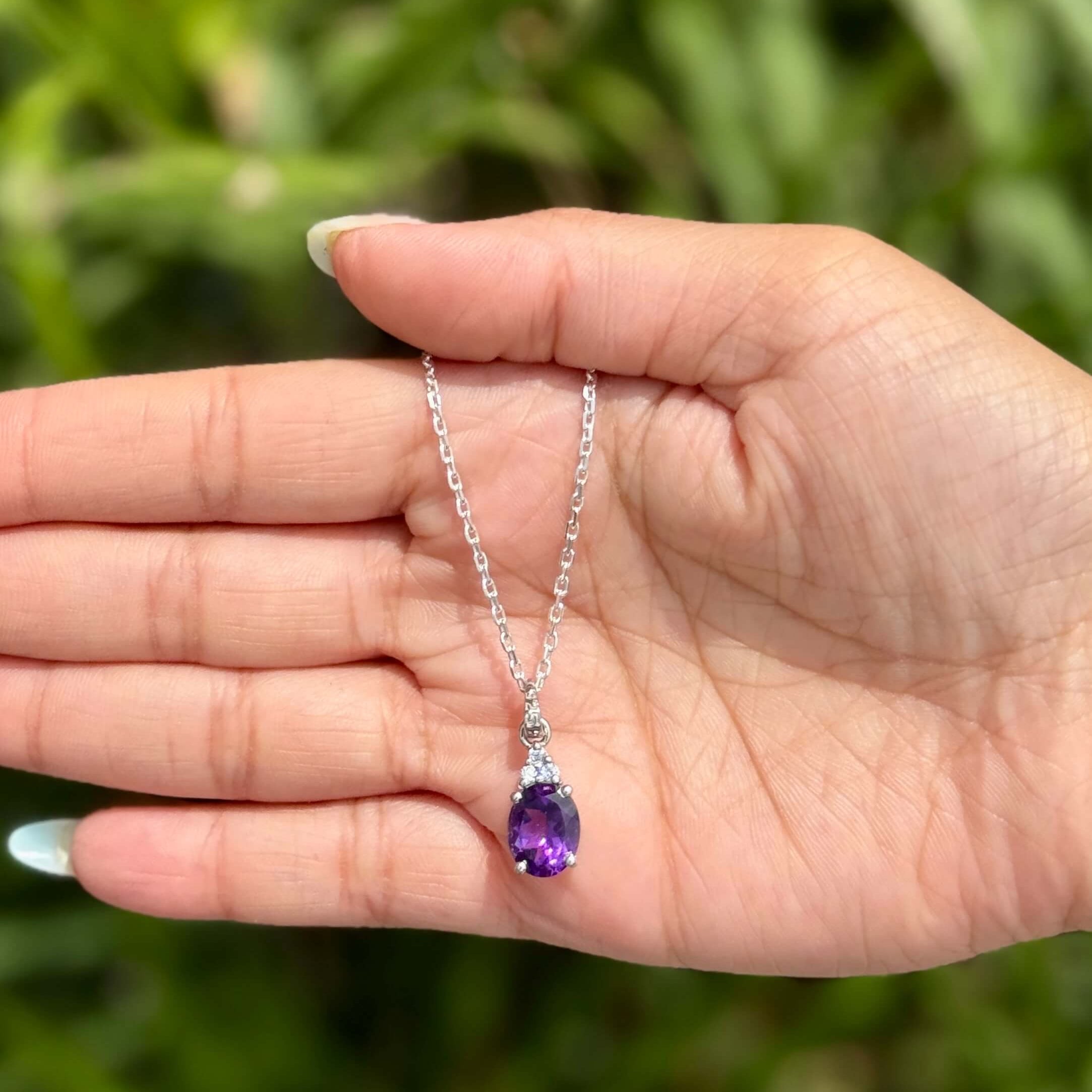Purple Allure Pendant - 925 Silver Jewellery Meera Jaipur